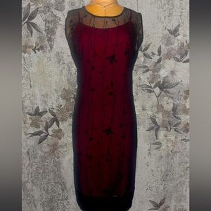 Lipo Lipo Goth/Grunge Chic Black and Red Lace Floral Maxi Dress